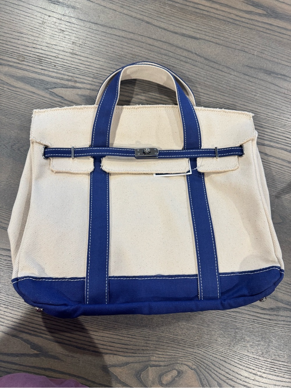 Sunwin boatkin Canvas Tote Bag with Navy Trim - Picture 2 of 4